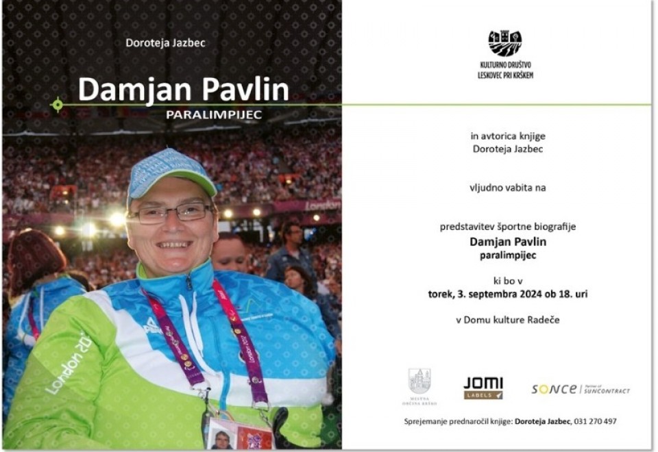 Predstavitev športne biografije Damjan Pavlin, paralimpijec