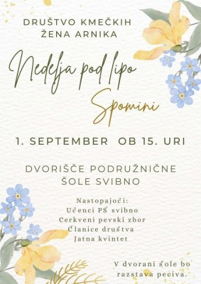 1.9.2024 - 15.00 - Nedelja pod lipo
