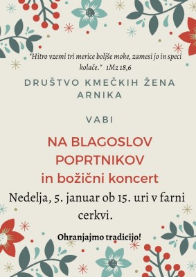 5.1.2025 - 15.00 - Blagoslov poprtnikov in božični koncert