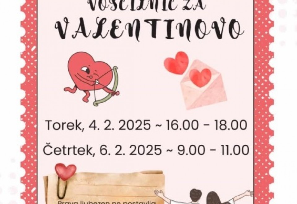 Izdelovanje voščilnic za valentinovo v VGC Radeče