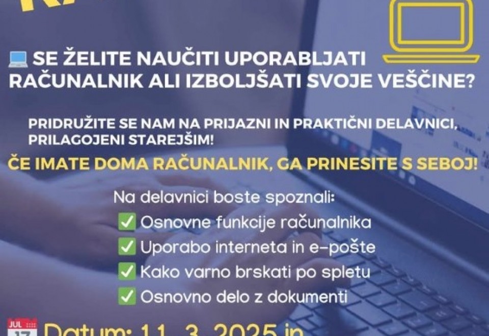 Računalnik? - Uporaba računalnika za starejše v VGC Radeče