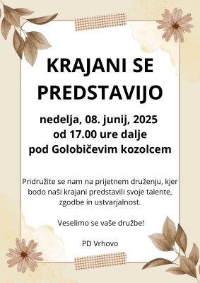 8.6.2025 - 17.00 - Krajani se predstavijo