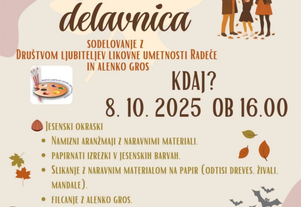Ustvarjalna delavnica - okraski za dom v VGC Radeče