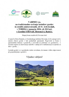 6.1.2026 - Tradicionalno srečanje lastnikov gozdov