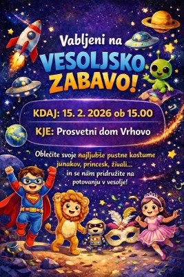 15.2.2026 - 15.00 - Vesoljska zabava