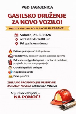 21.3.2026 - 13.00 - Gasilsko druženje za novo vozilo