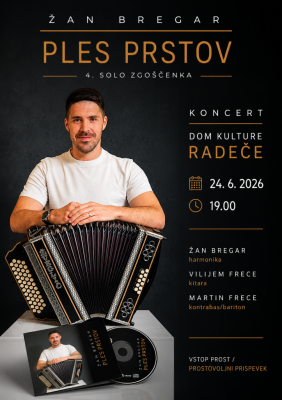 24.6.2026 - 19.00 - Koncert Žana Bregarja "Ples prstov"