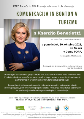 30.10.2023 - Komunikacija in bonton v turizmu s Ksenijo Benedetti