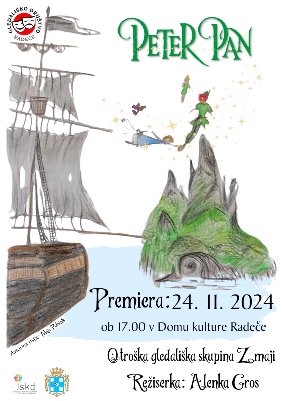 Vabilo na premiero otroške predstave Peter Pan